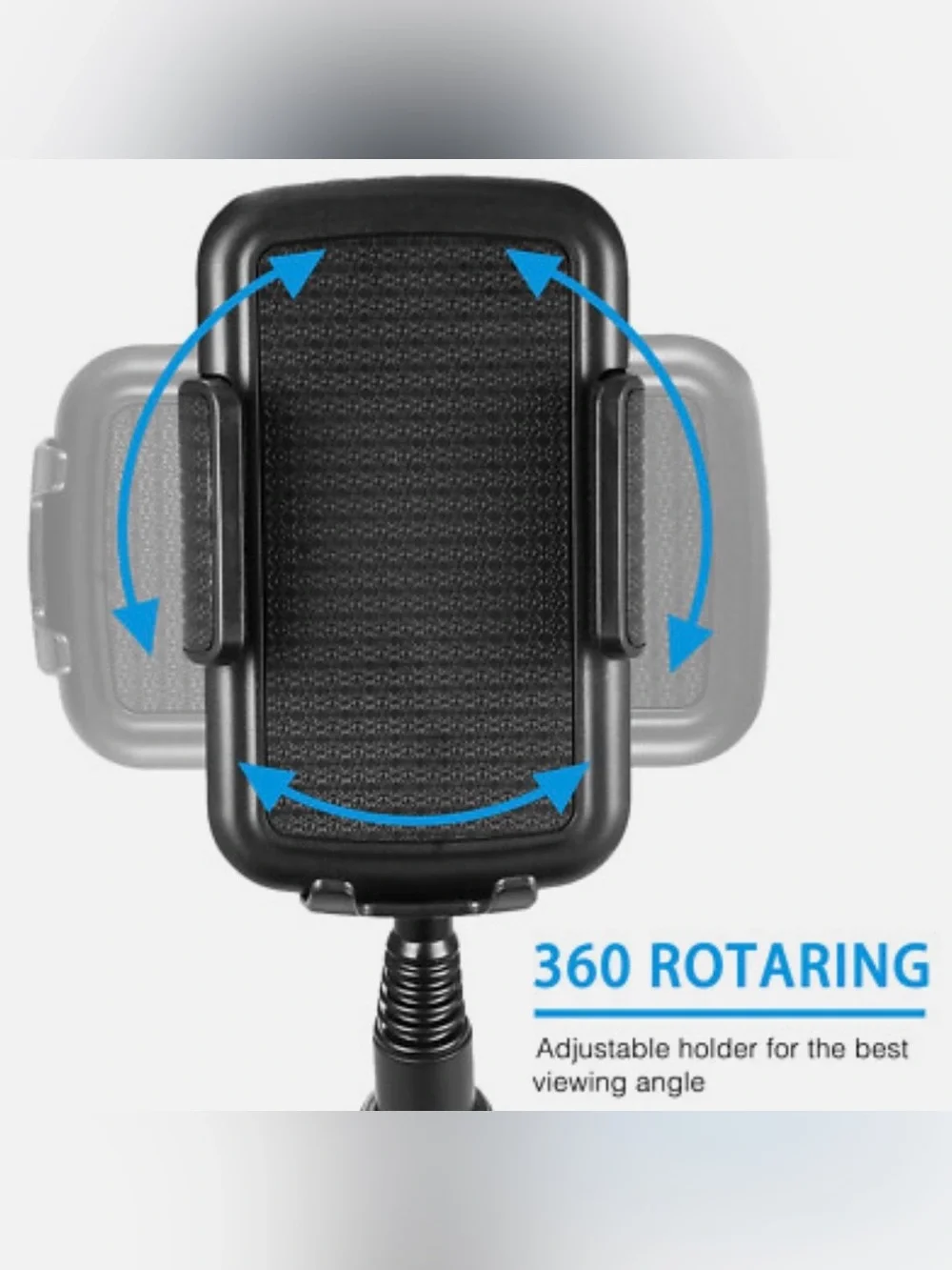 Universal Black 360° Heavy Duty Rotatable Car Cup Phone Holder Goose Neck NWOT